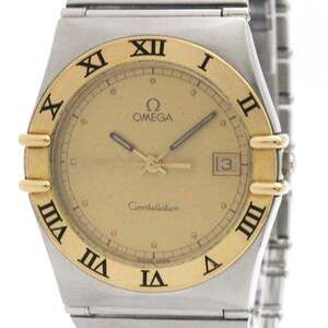OMEGA Constellation 18K Gold Steel Quartz Mens Watch 396.1080 Polished